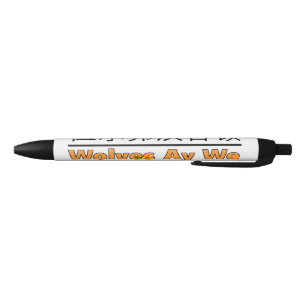 Wolves Ay We - Football Design with Gold Shirts Black Ink Pen
