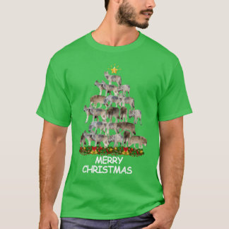 Wolves Christmasree Merry Christmas funny T-Shirt