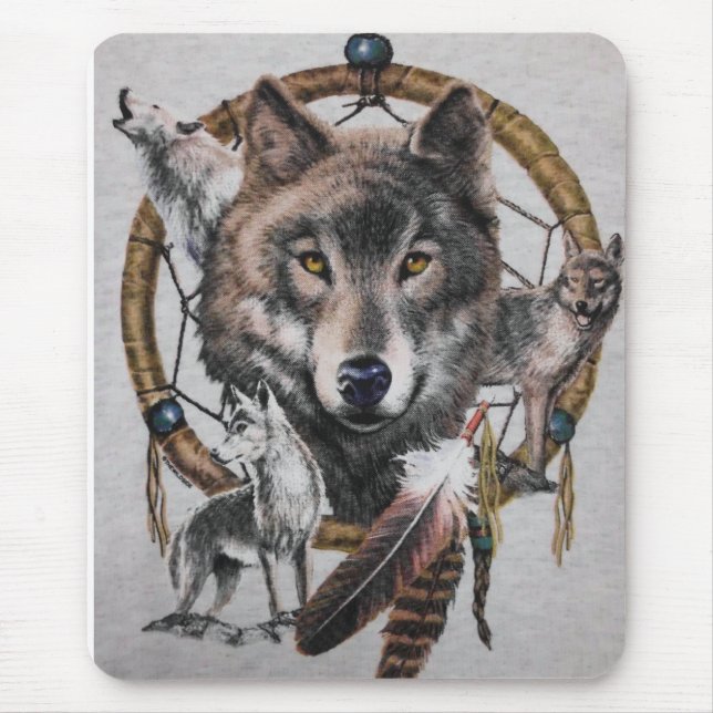 wolves dream catcher mouse pad (Front)
