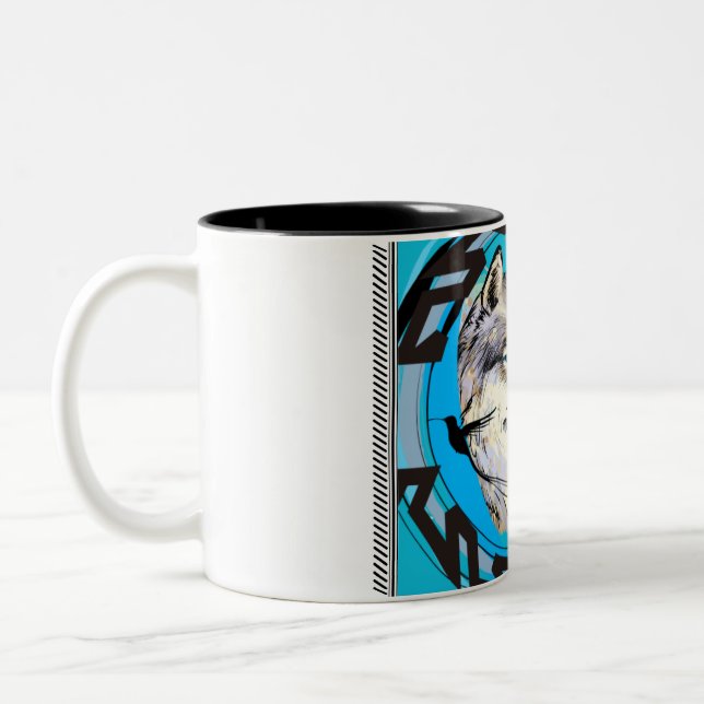 wolves face image mug (Left)