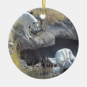 Wolves Forest Nature Country Peace Love Animal Ceramic Ornament