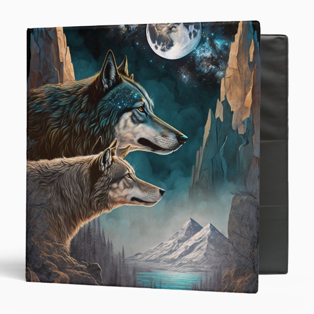 Wolves Full Moon Fantasy Landscape Binder (Front/Inside)