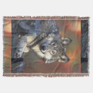 Wolves Grey Wolf Canis_lupus Throw Blanket