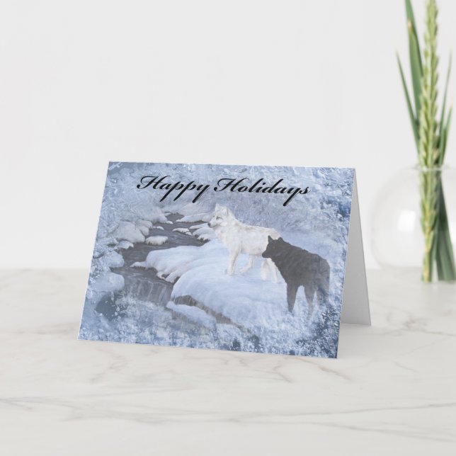 Wolves Holiday Card, envelopes included Card (Front)