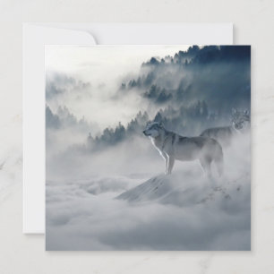 Wolves in a Winter Landscape Card