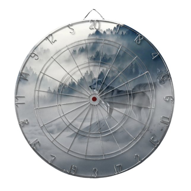 Wolves in a Winter Landscape Dartboard (Front)