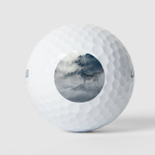 Wolves in a Winter Landscape Golf Balls