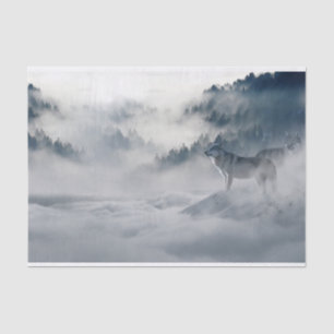 Wolves in a Winter Landscape Tissue Paper