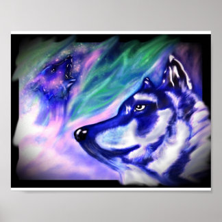 Wolves in an aura poster