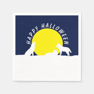 Wolves in Moonlight, Happy Halloween Napkin