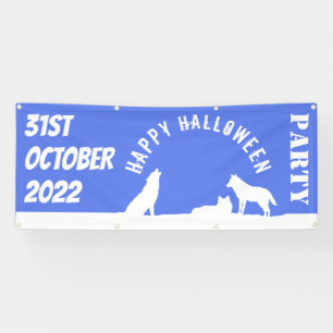 Wolves in Snow, Happy Halloween Banner