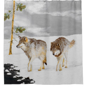 Wolves in Snow Painting - Original Wildlife Art