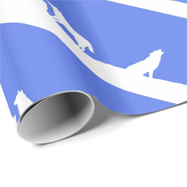 Wolves in Snow Wrapping Paper (Roll Corner)