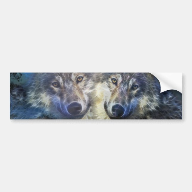 Wolves in the night bumper sticker (Front)
