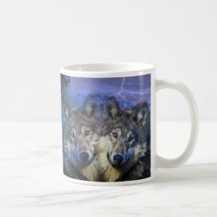 Wolves in the night coffee mug