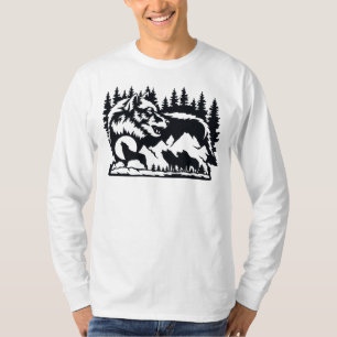 Wolves In The Night Howling At The Moon Silhouette T-Shirt