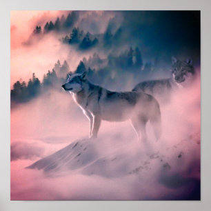 wolves in the sunrise poster