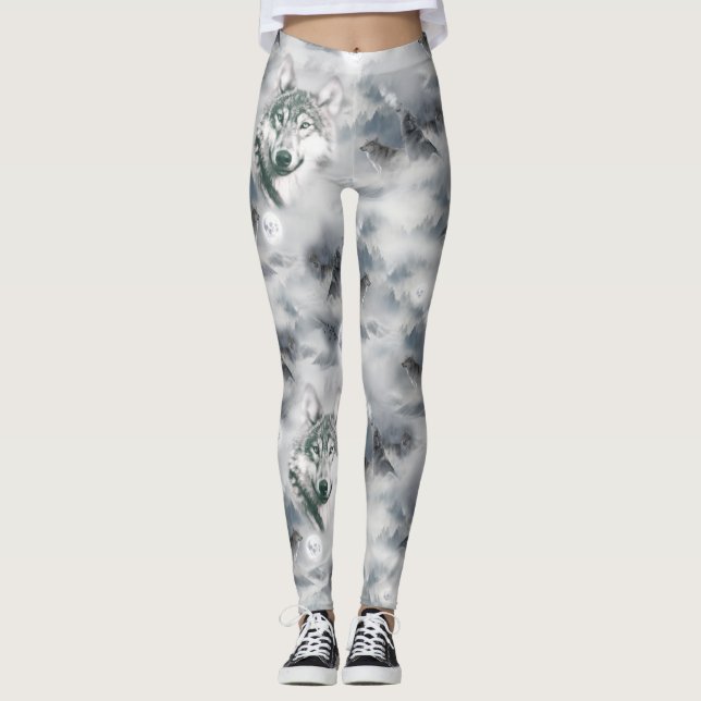 Wolves in the Wilderness Magical Full Moon Leggings (Front)
