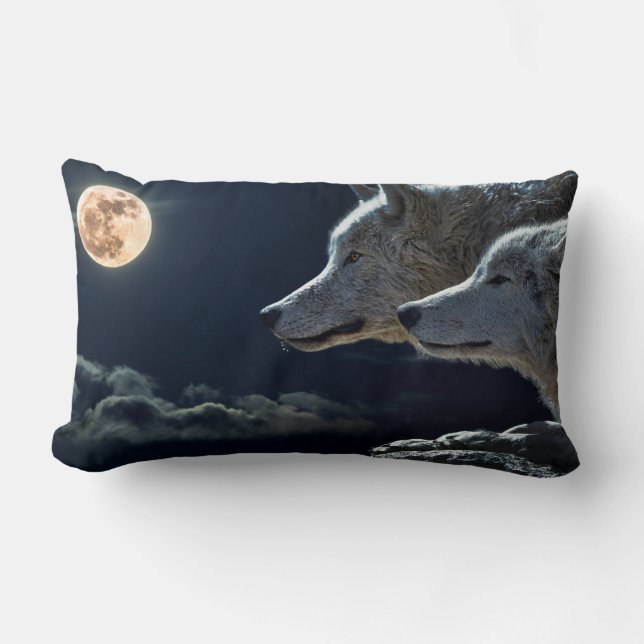 Wolves Lumbar Pillow (Front)