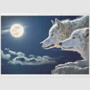 Wolves Midnight Moon Tissue Paper