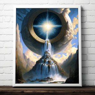 Wolves Mountain Visionary Fantasy Art Poster
