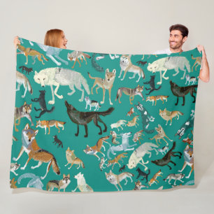 Wolves of the World (pattern) #1 Fleece Blanket
