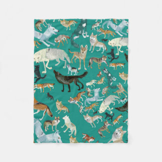 Wolves of the World (pattern) Fleece Blanket