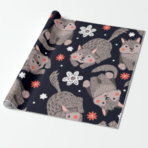 Wolves on a dark background wrapping paper