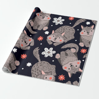 Wolves on a dark background wrapping paper