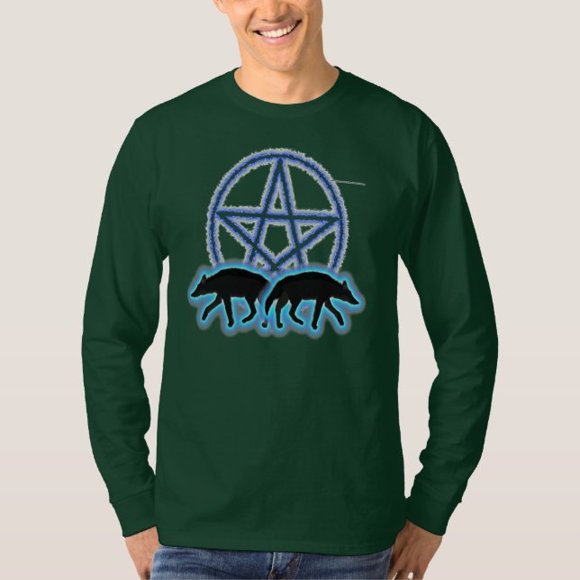 Wolves Pentacle Men's Long Sleeve Shirt (Front)