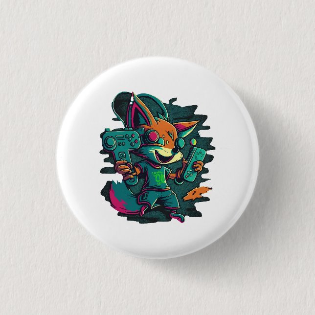 Wolves play games 1 inch round button (Front)