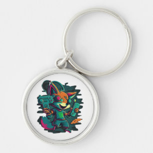 Wolves play games keychain