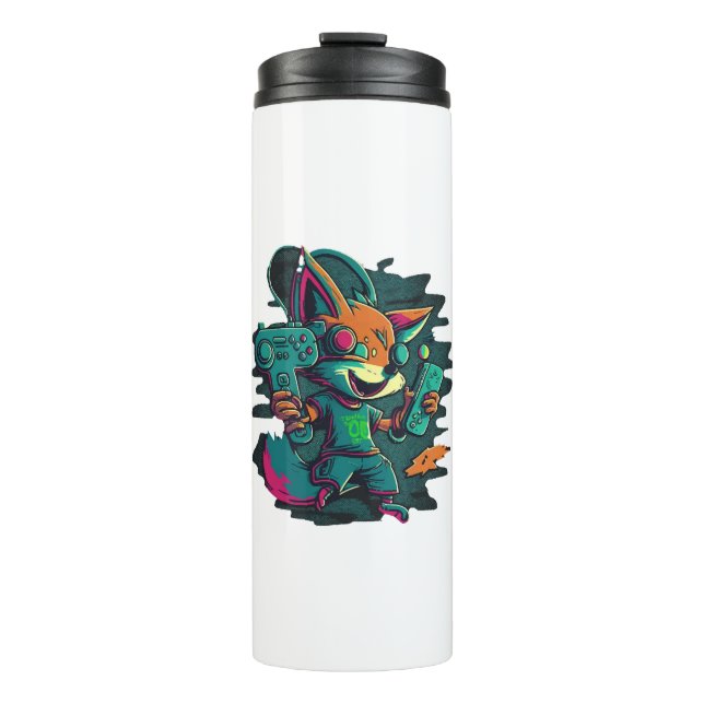 Wolves play games thermal tumbler (Front)