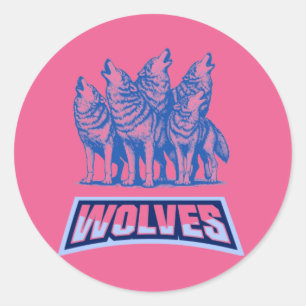Wolves Throw Pillow Classic Round Sticker