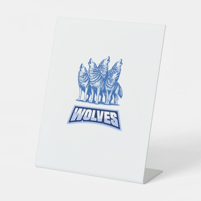 Wolves Throw Pillow  Pedestal Sign (Front)