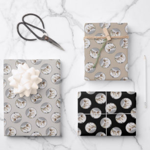 Wolves Winter Snow Painting Original Wildlife Art Wrapping Paper Sheet