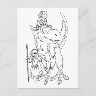Wolves with Pet Dinosaur Postcard