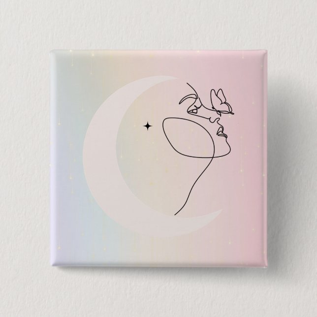 Woman 2 Inch Square Button (Front)