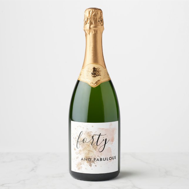 Woman 40th Birthday Sparkling Wine Label (Front)