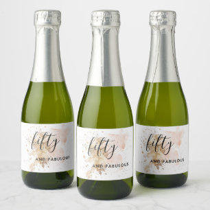 Woman 50 And Fabulous 50th Birthday  Sparkling Wine Label