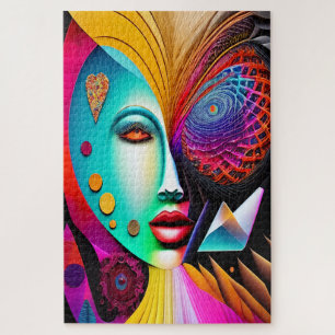 Woman Abstract Spiral Ai Art Jigsaw Puzzle