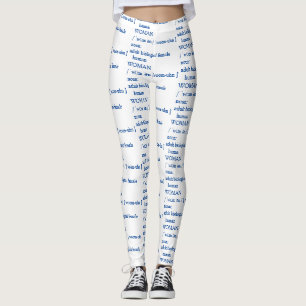 Woman: adult biological female human leggings