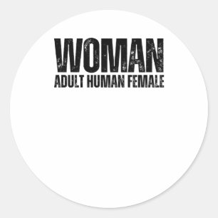 Woman - Adult Human Female Definition Grunge Font Classic Round Sticker