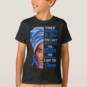 Woman Afro I Am The Storm Ataxia Awareness Ribbon  T-Shirt