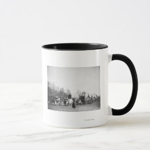 Woman and Boy with Bullwhackers in Ox Train Mug