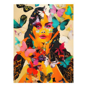 Woman and Butterflies Mixed Media Photo Print