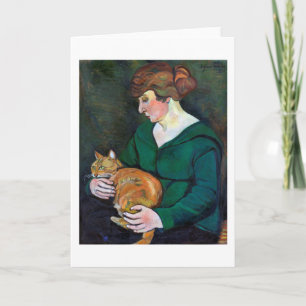 Woman and Cat, Suzanne Valadon Card