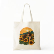 Woman and Chocolate Labrador in a Golden Sunflower