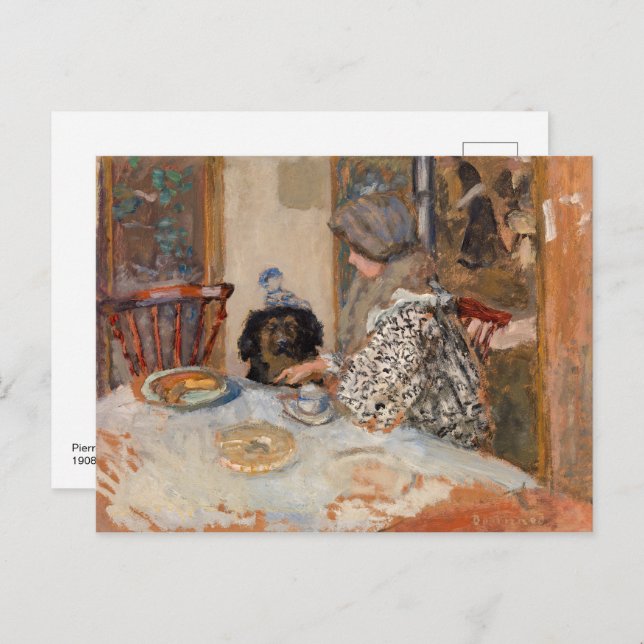 Woman and Dog at Table | Paul Bonnard | Postcard (Front/Back)