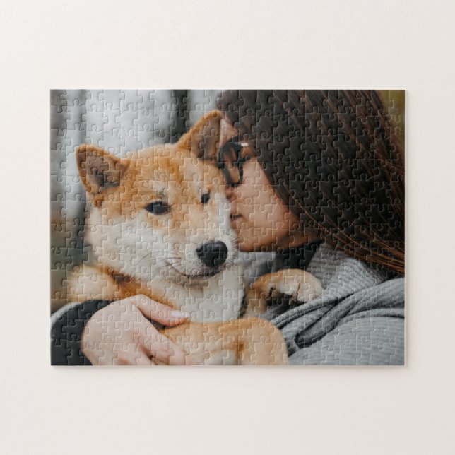 Woman And Dog Pet Jigsaw Puzzle (Horizontal)